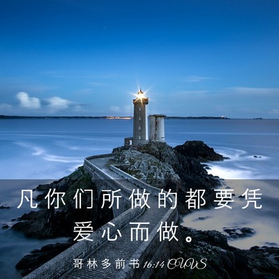 Picture 03 - 哥 林 多 前 书 16:14 CUVS - 凡 你 们 所 做 的 都 要 凭 爱 心 而 - Bible Verse Picture