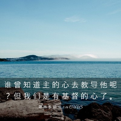 Picture 03 - 哥 林 多 前 书 2:16 CUVS - 谁 曾 知 道 主 的 心 去 教 导 他 呢 - Bible Verse Picture