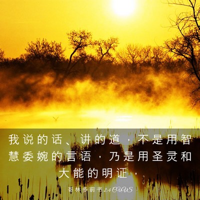Picture 03 - 哥 林 多 前 书 2:4 CUVS - 我 说 的 话 、 讲 的 道 ， 不 是 用 - Bible Verse Picture