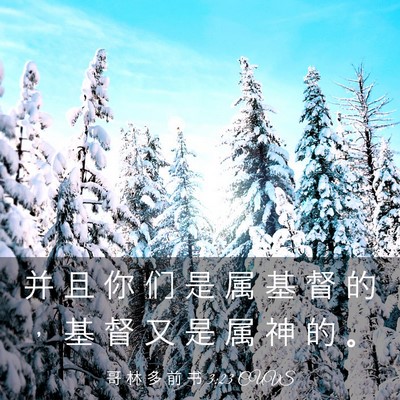 Picture 03 - 哥 林 多 前 书 3:23 CUVS - 并 且 你 们 是 属 基 督 的 ， 基 督 - Bible Verse Picture