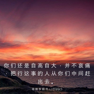Picture 03 - 哥 林 多 前 书 5:2 CUVS - 你 们 还 是 自 高 自 大 ， 并 不 哀 - Bible Verse Picture