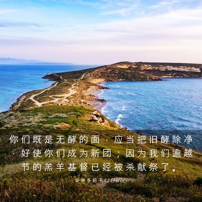 Picture 03 - 哥 林 多 前 书 5:7 CUVS - 你 们 既 是 无 酵 的 面 ， 应 当 把 - Bible Verse Picture
