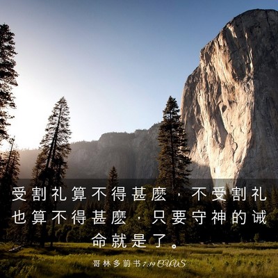 Picture 03 - 哥 林 多 前 书 7:19 CUVS - 受 割 礼 算 不 得 甚 麽 ， 不 受 割 - Bible Verse Picture