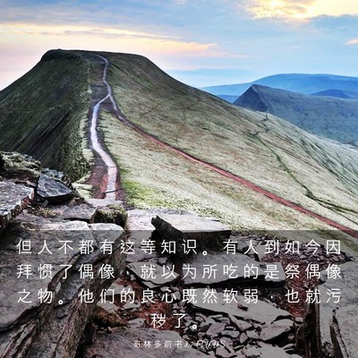 Picture 03 - 哥 林 多 前 书 8:7 CUVS - 但 人 不 都 有 这 等 知 识 。 有 人 - Bible Verse Picture