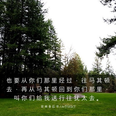 Picture 03 - 哥 林 多 后 书 1:16 CUVS - 也 要 从 你 们 那 里 经 过 ， 往 马 - Bible Verse Picture