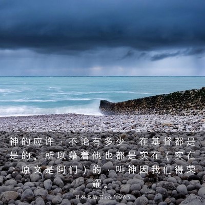 Picture 03 - 哥 林 多 后 书 1:20 CUVS - 神 的 应 许 ， 不 论 有 多 少 ， 在 - Bible Verse Picture