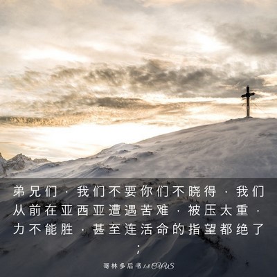 Picture 03 - 哥 林 多 后 书 1:8 CUVS - 弟 兄 们 ， 我 们 不 要 你 们 不 晓 - Bible Verse Picture