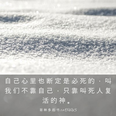 Picture 03 - 哥 林 多 后 书 1:9 CUVS - 自 己 心 里 也 断 定 是 必 死 的 ， - Bible Verse Picture