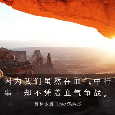 Picture 03 - 哥 林 多 后 书 10:3 CUVS - 因 为 我 们 虽 然 在 血 气 中 行 事 - Bible Verse Picture