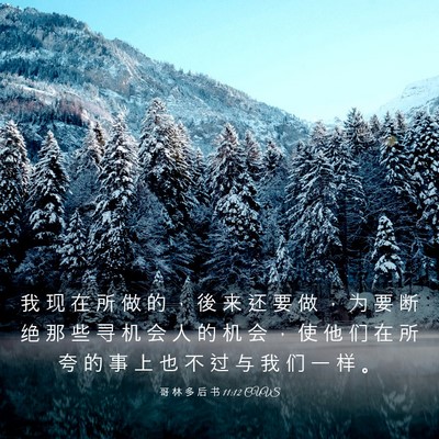 Picture 03 - 哥 林 多 后 书 11:12 CUVS - 我 现 在 所 做 的 ， 後 来 还 要 做 - Bible Verse Picture