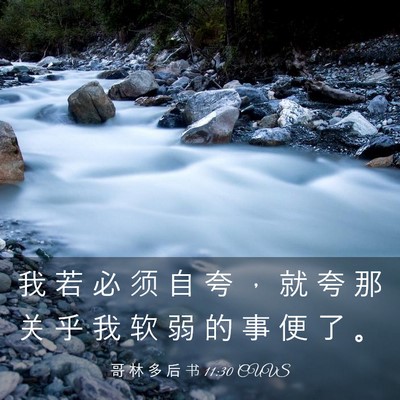 Picture 03 - 哥 林 多 后 书 11:30 CUVS - 我 若 必 须 自 夸 ， 就 夸 那 关 乎 - Bible Verse Picture
