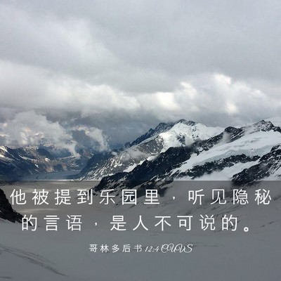 Picture 03 - 哥 林 多 后 书 12:4 CUVS - 他 被 提 到 乐 园 里 ， 听 见 隐 秘 - Bible Verse Picture