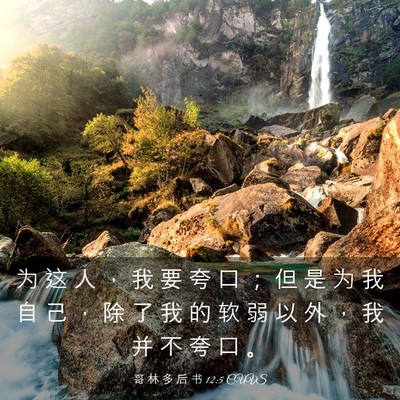 Picture 03 - 哥 林 多 后 书 12:5 CUVS - 为 这 人 ， 我 要 夸 口 ； 但 是 为 - Bible Verse Picture