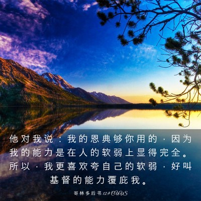 Picture 03 - 哥 林 多 后 书 12:9 CUVS - 他 对 我 说 ： 我 的 恩 典 够 你 用 - Bible Verse Picture