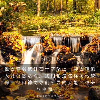 Picture 03 - 哥 林 多 后 书 13:4 CUVS - 他 因 软 弱 被 钉 在 十 字 架 上 ， - Bible Verse Picture