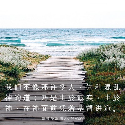 Picture 03 - 哥 林 多 后 书 2:17 CUVS - 我 们 不 像 那 许 多 人 ， 为 利 混 - Bible Verse Picture