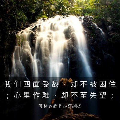 Picture 03 - 哥 林 多 后 书 4:8 CUVS - 我 们 四 面 受 敌 ， 却 不 被 困 住 - Bible Verse Picture
