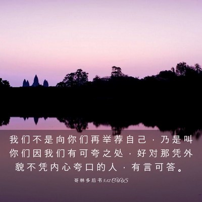 Picture 03 - 哥 林 多 后 书 5:12 CUVS - 我 们 不 是 向 你 们 再 举 荐 自 己 - Bible Verse Picture