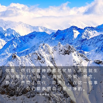 Picture 03 - 哥 林 多 后 书 7:11 CUVS - 你 看 ， 你 们 依 着 神 的 意 思 忧 - Bible Verse Picture