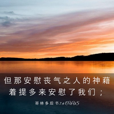 Picture 03 - 哥 林 多 后 书 7:6 CUVS - 但 那 安 慰 丧 气 之 人 的 神 藉 着 - Bible Verse Picture