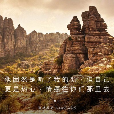 Picture 03 - 哥 林 多 后 书 8:17 CUVS - 他 固 然 是 听 了 我 的 劝 ， 但 自 - Bible Verse Picture