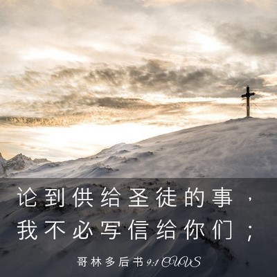 Picture 03 - 哥 林 多 后 书 9:1 CUVS - 论 到 供 给 圣 徒 的 事 ， 我 不 必 - Bible Verse Picture