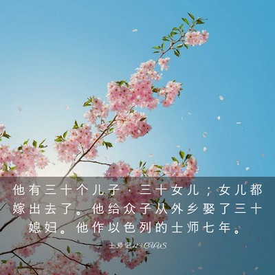 Picture 03 - 士 师 记 12:9 CUVS - 他 有 三 十 个 儿 子 ， 三 十 女 儿 - Bible Verse Picture