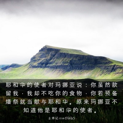 Picture 03 - 士 师 记 13:16 CUVS - 耶 和 华 的 使 者 对 玛 挪 亚 说 ： - Bible Verse Picture