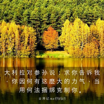Picture 03 - 士 师 记 16:6 CUVS - 大 利 拉 对 参 孙 说 ： 求 你 告 诉 - Bible Verse Picture