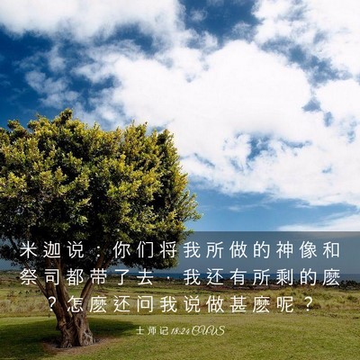 Picture 03 - 士 师 记 18:24 CUVS - 米 迦 说 ： 你 们 将 我 所 做 的 神 - Bible Verse Picture