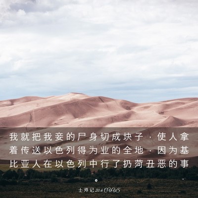 Picture 03 - 士 师 记 20:6 CUVS - 我 就 把 我 妾 的 尸 身 切 成 块 子 - Bible Verse Picture