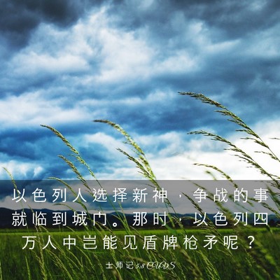 Picture 03 - 士 师 记 5:8 CUVS - 以 色 列 人 选 择 新 神 ， 争 战 的 - Bible Verse Picture