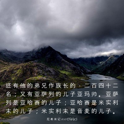 Picture 03 - 尼 希 米 记 11:13 CUVS - 还 有 他 的 弟 兄 作 族 长 的 ， 二 - Bible Verse Picture