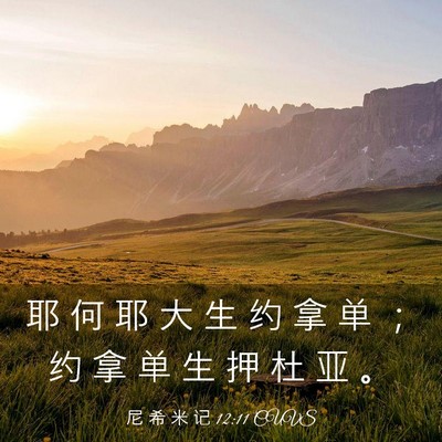 Picture 03 - 尼 希 米 记 12:11 CUVS - 耶 何 耶 大 生 约 拿 单 ； 约 拿 单 - Bible Verse Picture