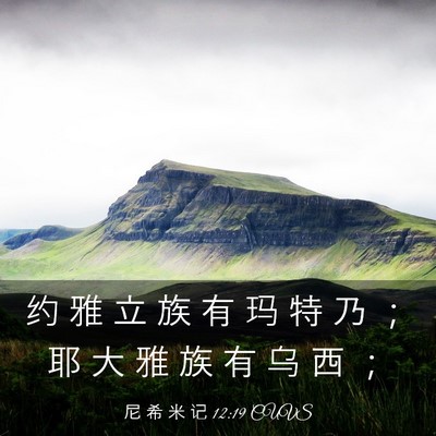 Picture 03 - 尼 希 米 记 12:19 CUVS - 约 雅 立 族 有 玛 特 乃 ； 耶 大 雅 - Bible Verse Picture