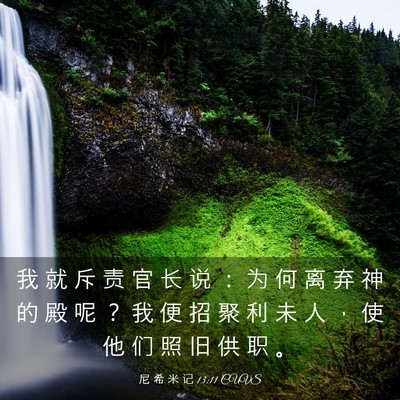 Picture 03 - 尼 希 米 记 13:11 CUVS - 我 就 斥 责 官 长 说 ： 为 何 离 弃 - Bible Verse Picture