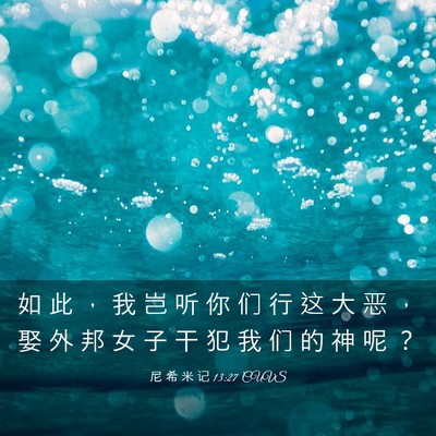 Picture 03 - 尼 希 米 记 13:27 CUVS - 如 此 ， 我 岂 听 你 们 行 这 大 恶 - Bible Verse Picture