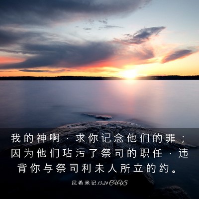 Picture 03 - 尼 希 米 记 13:29 CUVS - 我 的 神 啊 ， 求 你 记 念 他 们 的 - Bible Verse Picture
