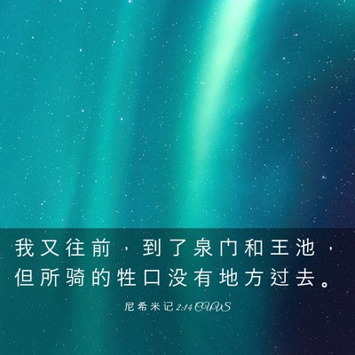 Picture 03 - 尼 希 米 记 2:14 CUVS - 我 又 往 前 ， 到 了 泉 门 和 王 池 - Bible Verse Picture