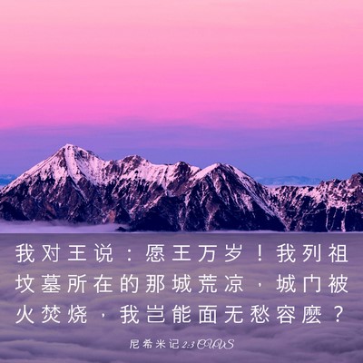 Picture 03 - 尼 希 米 记 2:3 CUVS - 我 对 王 说 ： 愿 王 万 岁 ！ 我 列 - Bible Verse Picture