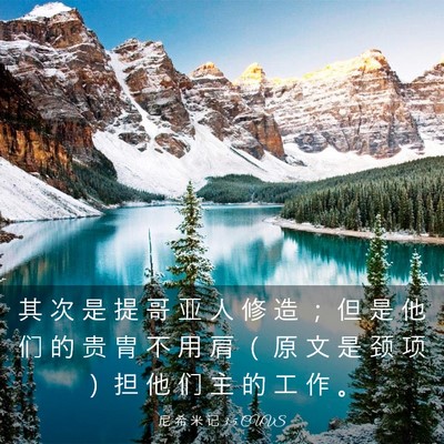 Picture 03 - 尼 希 米 记 3:5 CUVS - 其 次 是 提 哥 亚 人 修 造 ； 但 是 - Bible Verse Picture