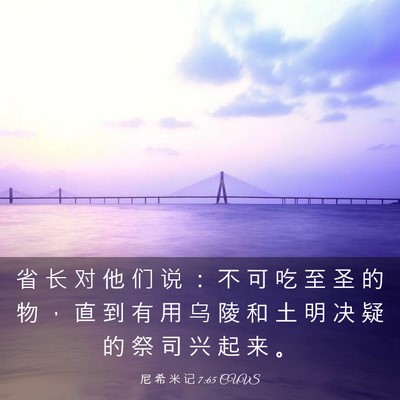Picture 03 - 尼 希 米 记 7:65 CUVS - 省 长 对 他 们 说 ： 不 可 吃 至 圣 - Bible Verse Picture