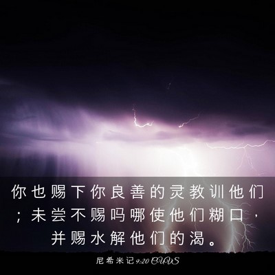 Picture 03 - 尼 希 米 记 9:20 CUVS - 你 也 赐 下 你 良 善 的 灵 教 训 他 - Bible Verse Picture