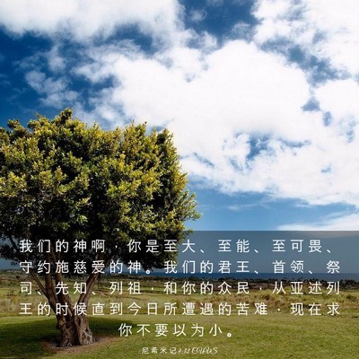Picture 03 - 尼 希 米 记 9:32 CUVS - 我 们 的 神 啊 ， 你 是 至 大 、 至 - Bible Verse Picture