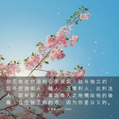 Picture 03 - 尼 希 米 记 9:8 CUVS - 你 见 他 在 你 面 前 心 里 诚 实 ， - Bible Verse Picture