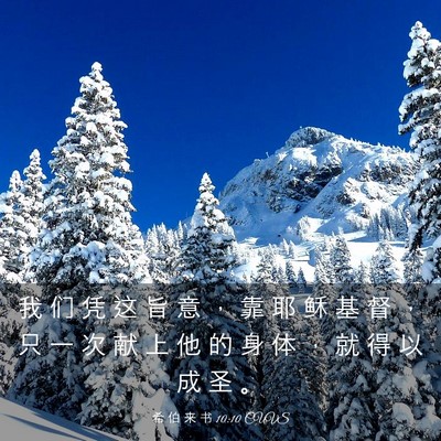 Picture 03 - 希 伯 来 书 10:10 CUVS - 我 们 凭 这 旨 意 ， 靠 耶 稣 基 督 - Bible Verse Picture