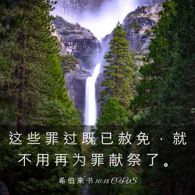 Picture 03 - 希 伯 来 书 10:18 CUVS - 这 些 罪 过 既 已 赦 免 ， 就 不 用 - Bible Verse Picture