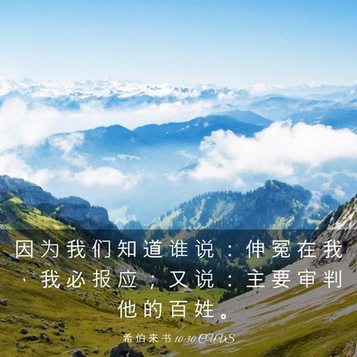 Picture 03 - 希 伯 来 书 10:30 CUVS - 因 为 我 们 知 道 谁 说 ： 伸 冤 在 - Bible Verse Picture