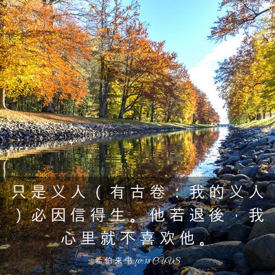 Picture 03 - 希 伯 来 书 10:38 CUVS - 只 是 义 人 （ 有 古 卷 ： 我 的 义 - Bible Verse Picture