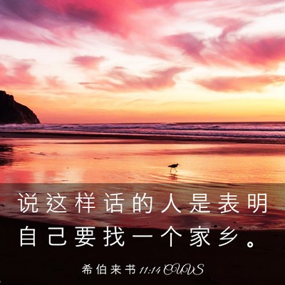 Picture 03 - 希 伯 来 书 11:14 CUVS - 说 这 样 话 的 人 是 表 明 自 己 要 - Bible Verse Picture